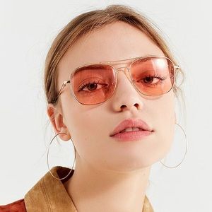urban outfitters peach pink aviator sunglasses